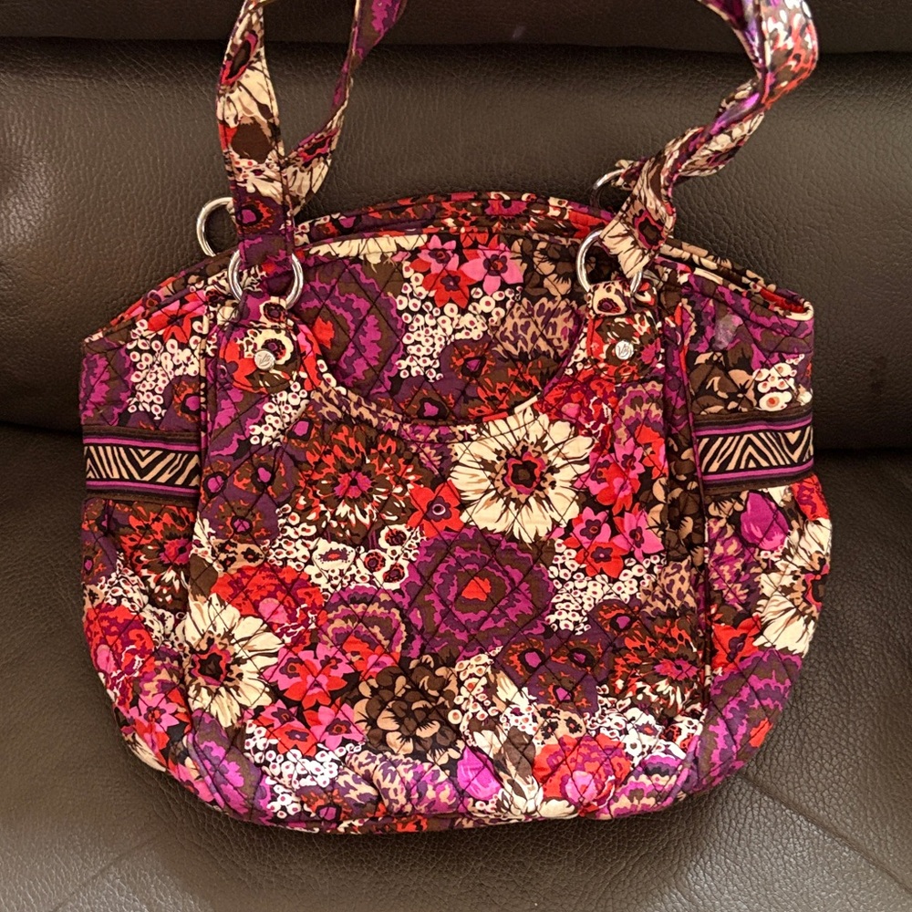 Vera Bradley floral with tiger print Glenna bag